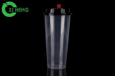 Crack Resistance Plastic Drink Lids Sturdy With Red Heart Plug Custom Printed