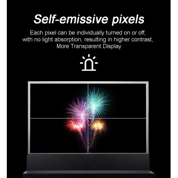 Aluminum Alloy Frame Transparent OLED Touch Display Advertising Player with High Brightness and 4K Ultra HD Resolution