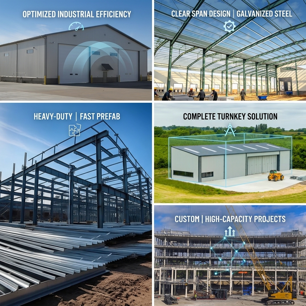 Modular Prefabricated Steel Warehouse Building Expandable Design Rural Farm