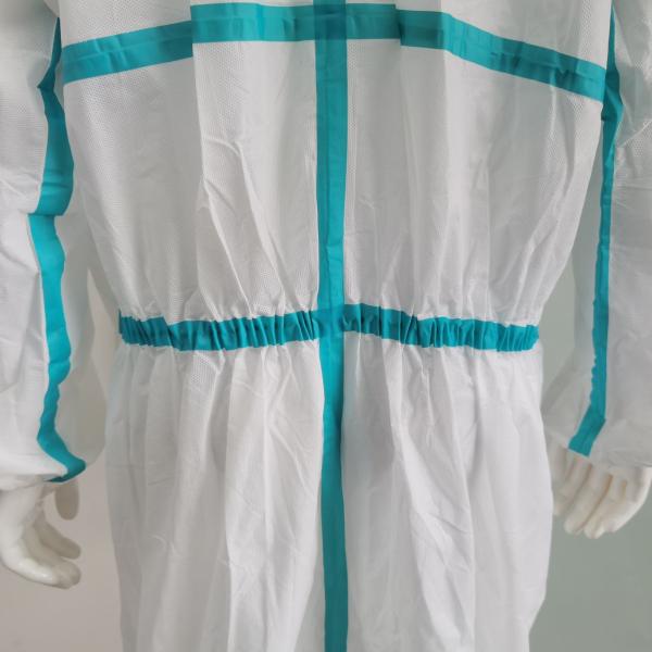 Artigo Vestuário descartável totalmente fechado não tecido Branco/Azul/Laranja