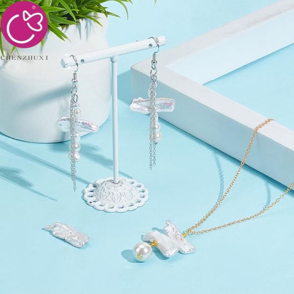Wholesale White Biwa Freshwater Pearl Jewelry with Natural Baroque Design Loose White Pearls