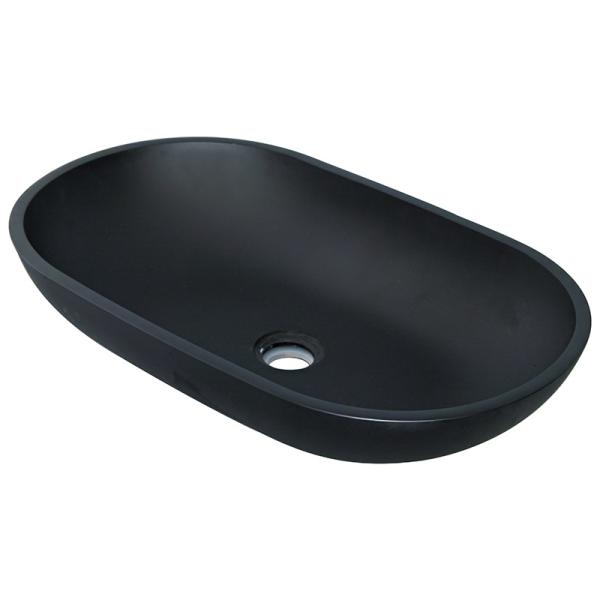 Black Oval Shaped Vessel Sink Bathroom Anti Rust Finish