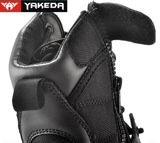 Cow Leather Military Tactical Boots Abrasion Resistant Sandwich Mesh