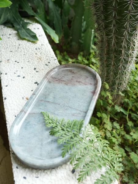 Brazil Rhine Green Marble Tray Contemporary Handcrafted Wear Resistant