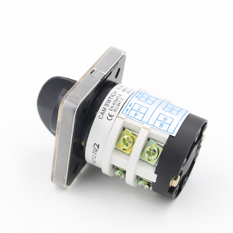 LW31 Series 20A Cam Switch Rotary Industrial Changeover Switch for 2 Pole 3 Position 1-0-2 Made of Metal and Plastic