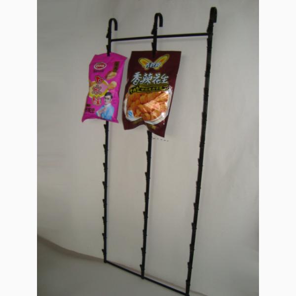 3 Metal Strips Clip Snack Display Rack For Door Or Wall