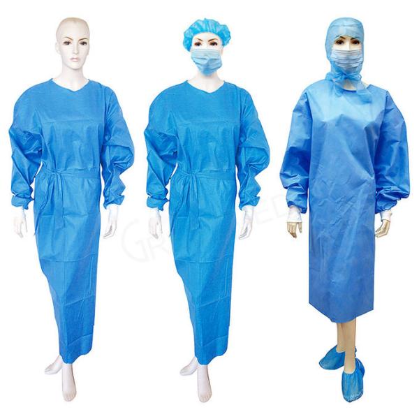 Easy Breathing Disposable Hospital Gowns , Disposable Sterile Gowns L XL Size