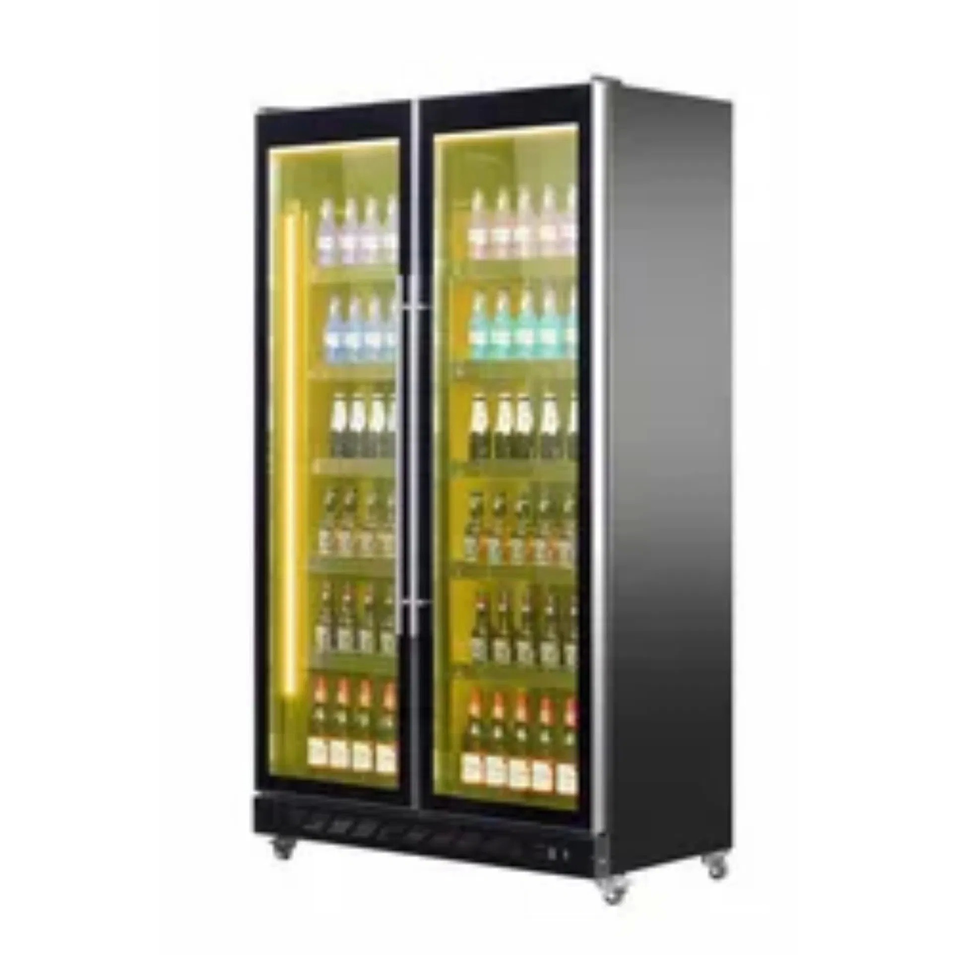 Air-Cooled High Quality 900L Double-Door Refrigerated Beverage Display Cabinet