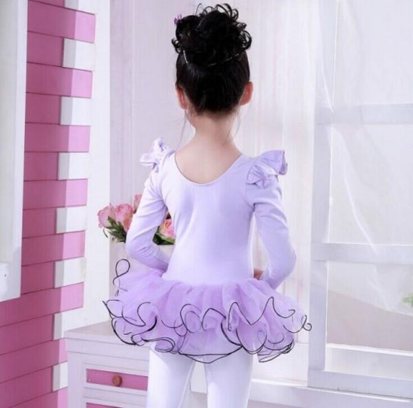 Children cotton skirts costumes long sleeve uniforms girl ballet performance dance dress