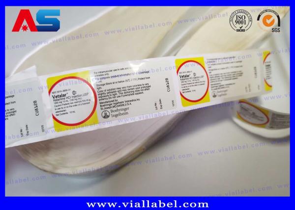 Pharmacy Ampoules Vial Plastic Medicine Bottle Labels  ,  Injectable Peptide Roll Labels