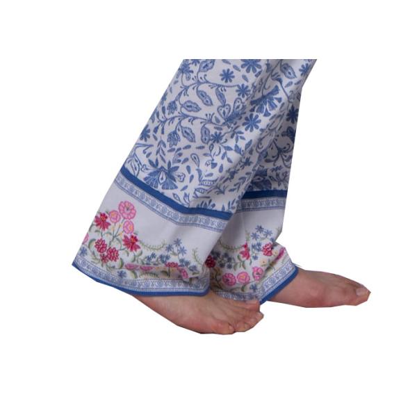 Fancy Ladies Summer Pyjamas , Women'S Sleepwear Short Sleeve Top And Long Pant