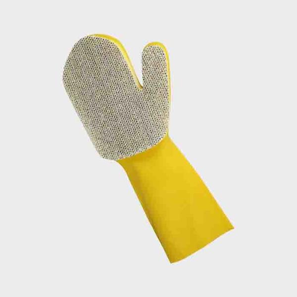Серебряные перчатки чистки губки ткани щетки, перчатки губки для блюд