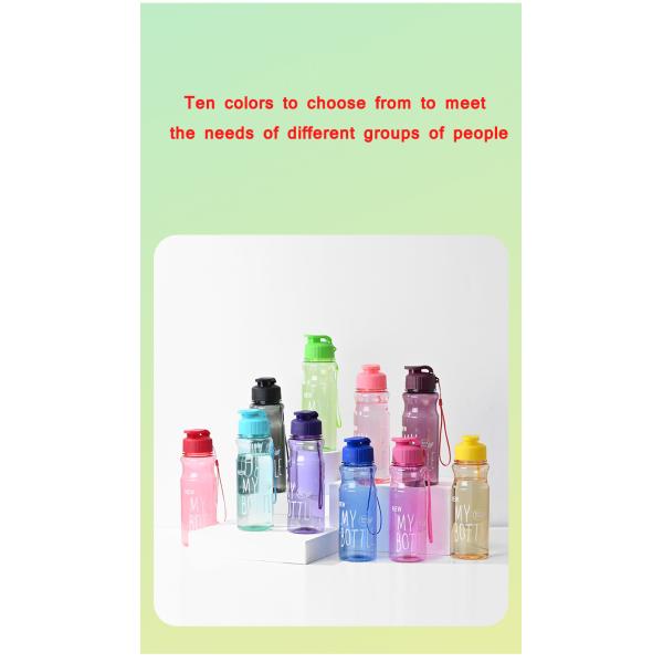Custom 500ML PET BPA Free Personal Cup Sport Plastic Drinking Water Bottles With Strap Multi Colors