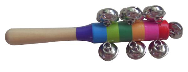 New colorful sleigh bell / Wooden jingle bell stick / Educational Toy / Carl Orff instruments