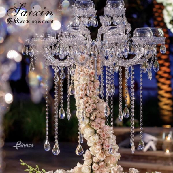 Оптовая высокая свадебная украшение центром Золотое стекло свадебная цветовая ваза