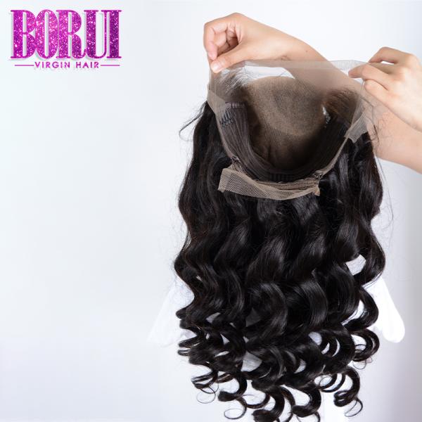 Парика фронта шнурка человеческих волос 13*6 волны парика шнурка БОРУИ волосяный покров прифронтового свободного естественный