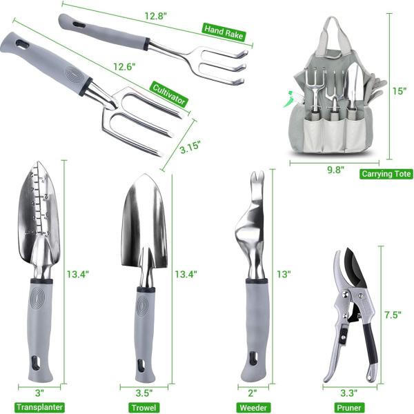 9 Piece Specialty Lady Garden Tool Set Heavy Duty Flower Design Garden Tool Set Gardening Tool With Bag