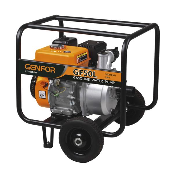 4 Inch Gasoline Water Pump 177F 9HP 6L Fuel Tank Motor Pump With Wheels