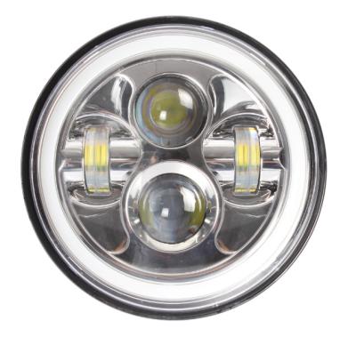 7 Inch LED Headlights Lights Bright White / Amber Turn Signal With Halo Ring
