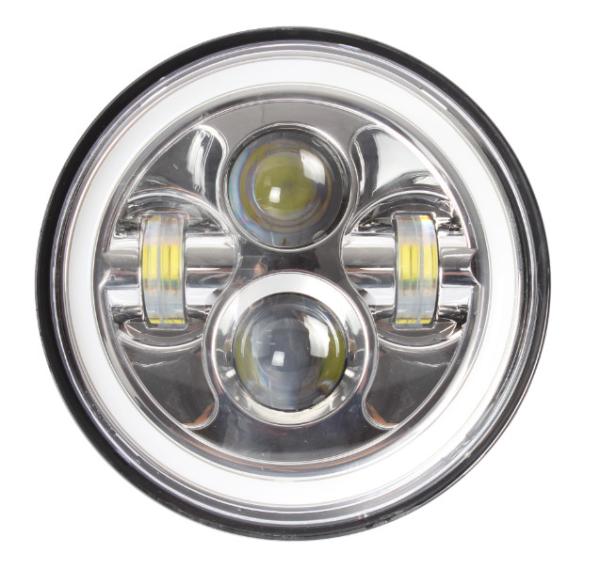 7 Inch LED Headlights Lights Bright White / Amber Turn Signal With Halo Ring