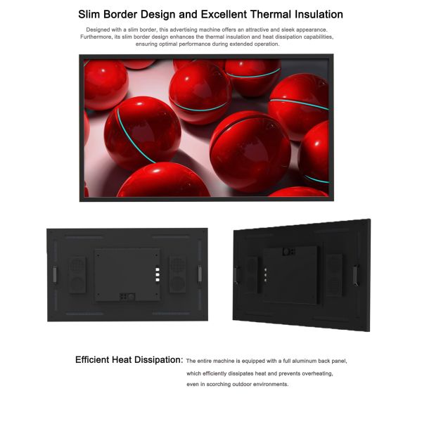 32 Inch 3000Nits High Brightness IP67 Waterproof Outdoor LCD Display with 1920x1080 Resolution Digital Signage