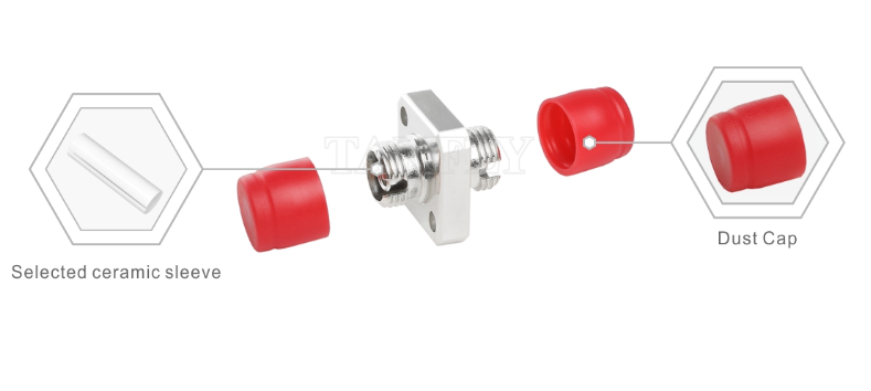 FC Simplex Metal Adapter – Square Type, Rugged Metal Housing, Low Insertion Loss, for Data Center & FTTx Fiber Connections