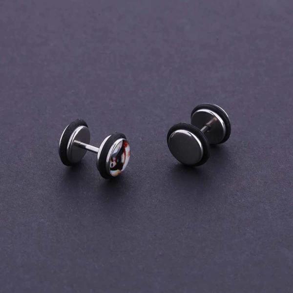 Europe men round cool stud earrings stainless steel stud earrings for sale