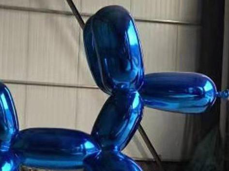 Balloon Dog Sculpture Jeff Koons Plating Stainless Steel Blue Custom Size