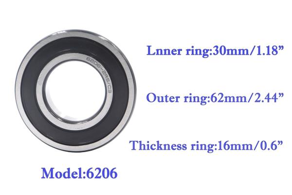 Double Rubber Seal Bearings Z3V3 Z4V4 6206 2RS Ball Bearing For Fitness Equipment