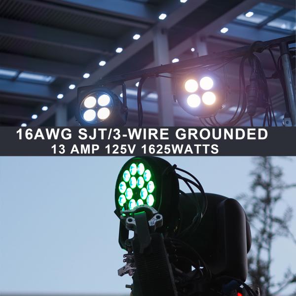 NEMA 5-15P к PowerCon NAC3FCA 14AWG SJTOW Кабель питания 3M