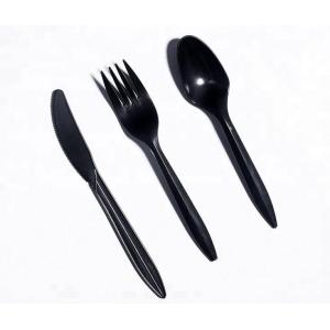 Plastic Sleeve Cutlery Set Customized Logo Buffets PS Disposable Spoon Fork and