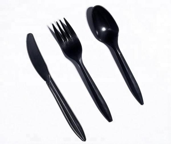 Plastic Sleeve Cutlery Set Customized Logo Buffets PS Disposable Spoon Fork and Knife