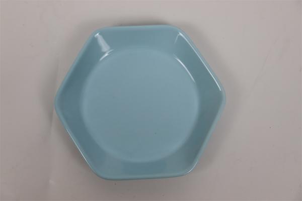 New hexagon ceramic fruit plates colorful dish for home interesting colors children