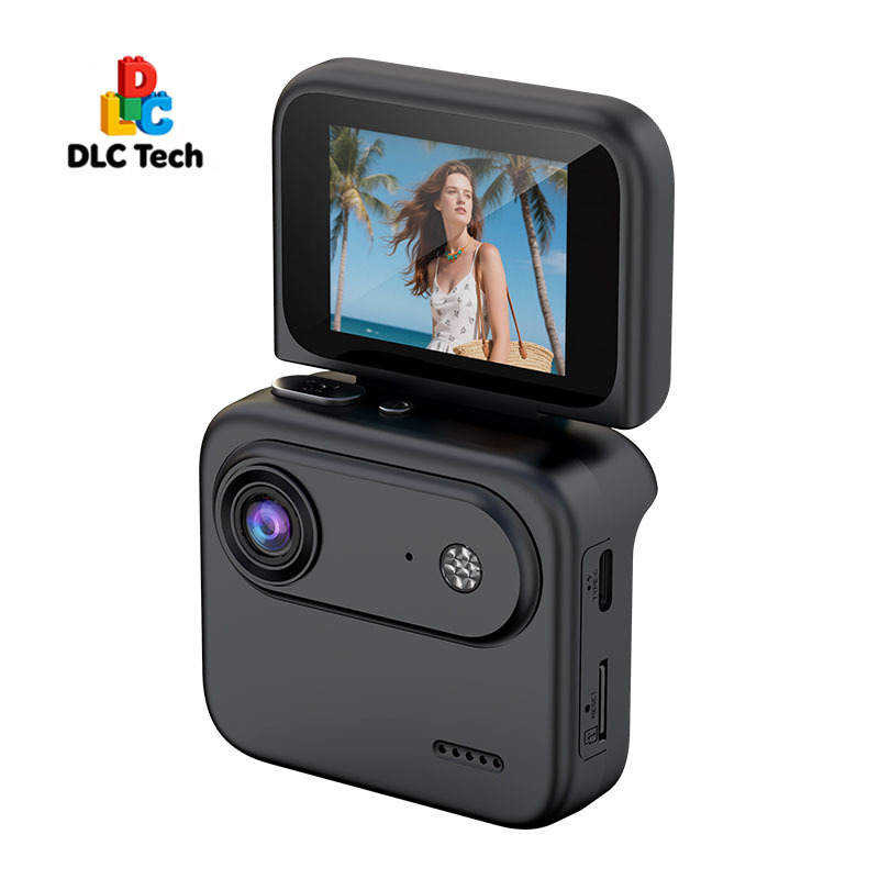 DLC 4K Action Camera with 2.0 Inch Reversible HD Screen 143° Wide Angle Lens Fast Charging Sports Cam