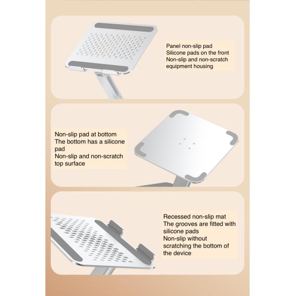 260*238*64MM 360 градусов вращение портативный серебряный складной подъемник алюминиевый ноутбук охлаждающий стенд поднос