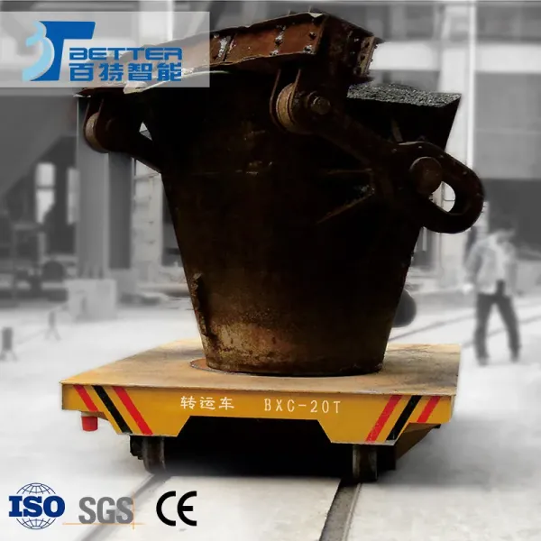 20t Motorized Transfer Cart For Handling Material Rail Trolley Handling Railer