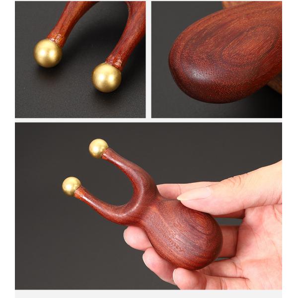 Body Healthcare Massage Function Brass Sandalwood Manual Acupressure Reflexology Massage Guasha Tool For Eye Nose Ear Care