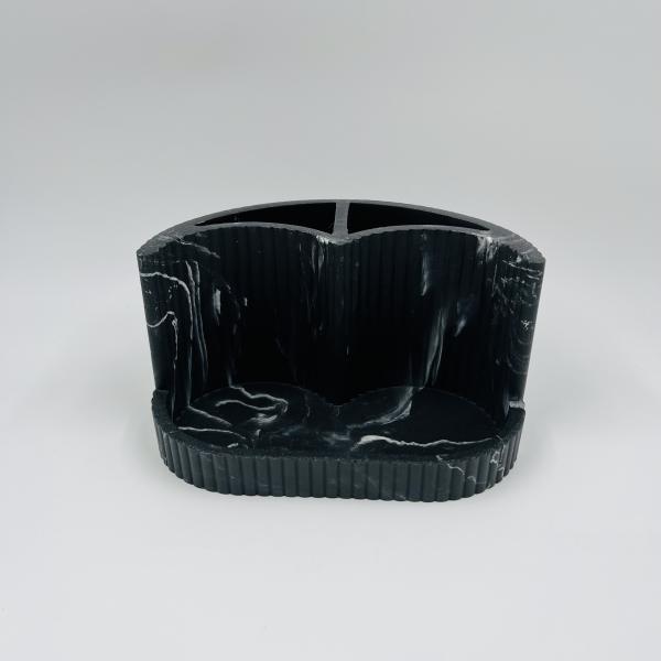 Чёрный мрамор печать полирезин ванной аксессуары набор ребра вертикальный фрейндж мыло распределитель кубок аксессуары поднос