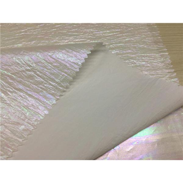 Coated Dream White Color Garment Leather Fabric For Down jacket , Wadded jacket