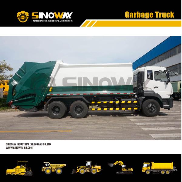 Easy Control Refuse Collection Vehicle / Waste Management Truck 180KW Rated Power