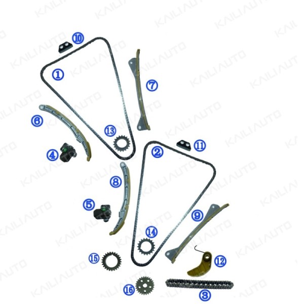 Plastic PA66 / PA46 Timing Chain Kit For Genesis G6DJ 3.8L 15-17