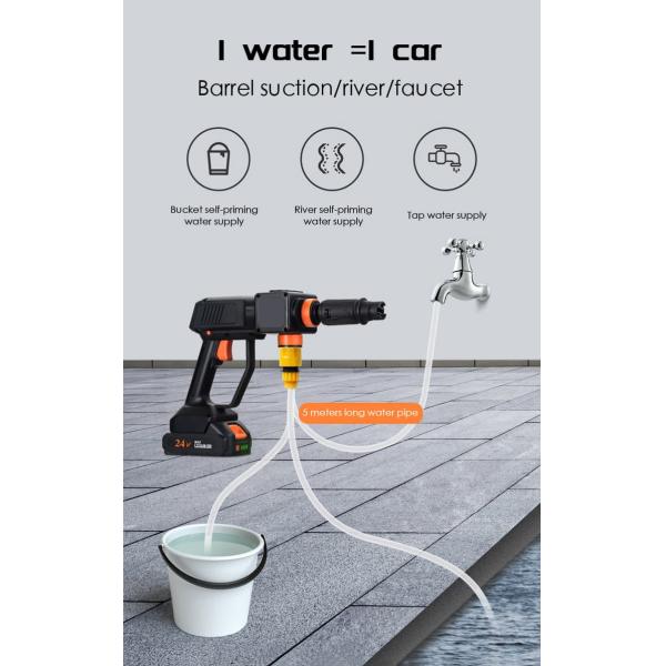 300W 24V Electric Pressure Washer with Hose Reel Green Electric Portable High Pressure Cleaner Machine Cordless Pressure