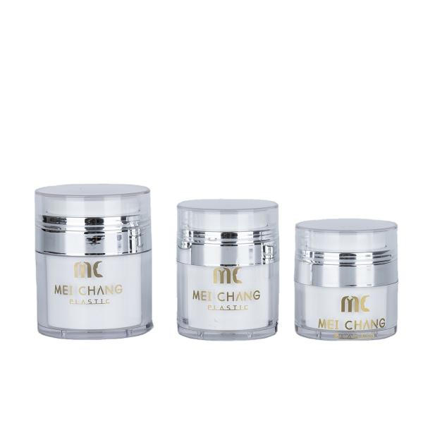 PP Airless Pump Cream Jar 15ml 30ml 50ml Airtight Seal Empty Cosmetic Jars (MC-235)