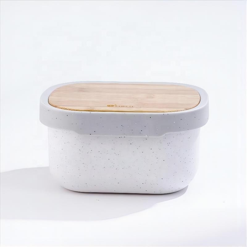 190*150*100 mm Microwavable Food Container Eco Custom Logo Color Separated Space BPA Free Bamboo Storage Box Container
