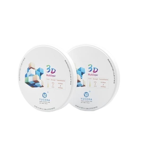 Dental Lab Cad Cam Materials Zirconia Blocks 16mm 3D Multilayer Pre Shaded Zirconia Dental Block for Open System Milling Machine