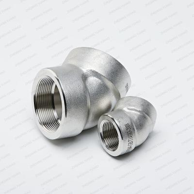 304L 316L  High Pressure Threaded 45 Elbow NPT BSPT Steel Socket Weld Fittings
