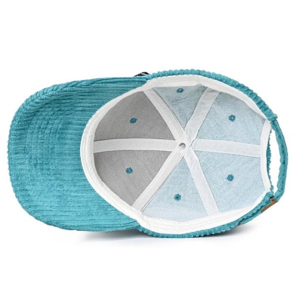 Wale Corduroy Outdoor Baseball Caps 60cm Winter Fabric Blue Color