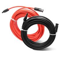 30A Connector Rating Solar Panel Extension Cable Black Connector 4mm2 Cable Gauge