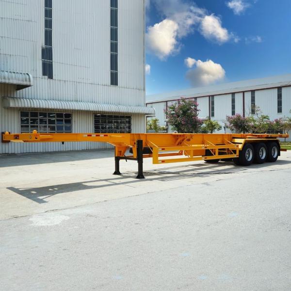                    40FT ISO Straight Skeleton Truck Trailers with 3 Axles for Heavy Duty Container Transit             