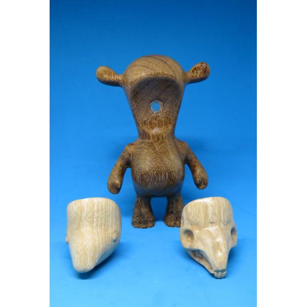 OEM Handmade Hand Carved Wood Sculptures 45cm Size For Collection